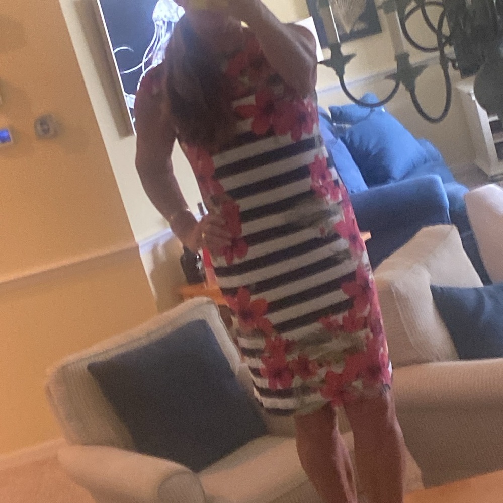 Chico’s Tropical Striped Sleeveless Dress size 0 = size 4 (fits a 6 nicely) - Picture 8 of 8